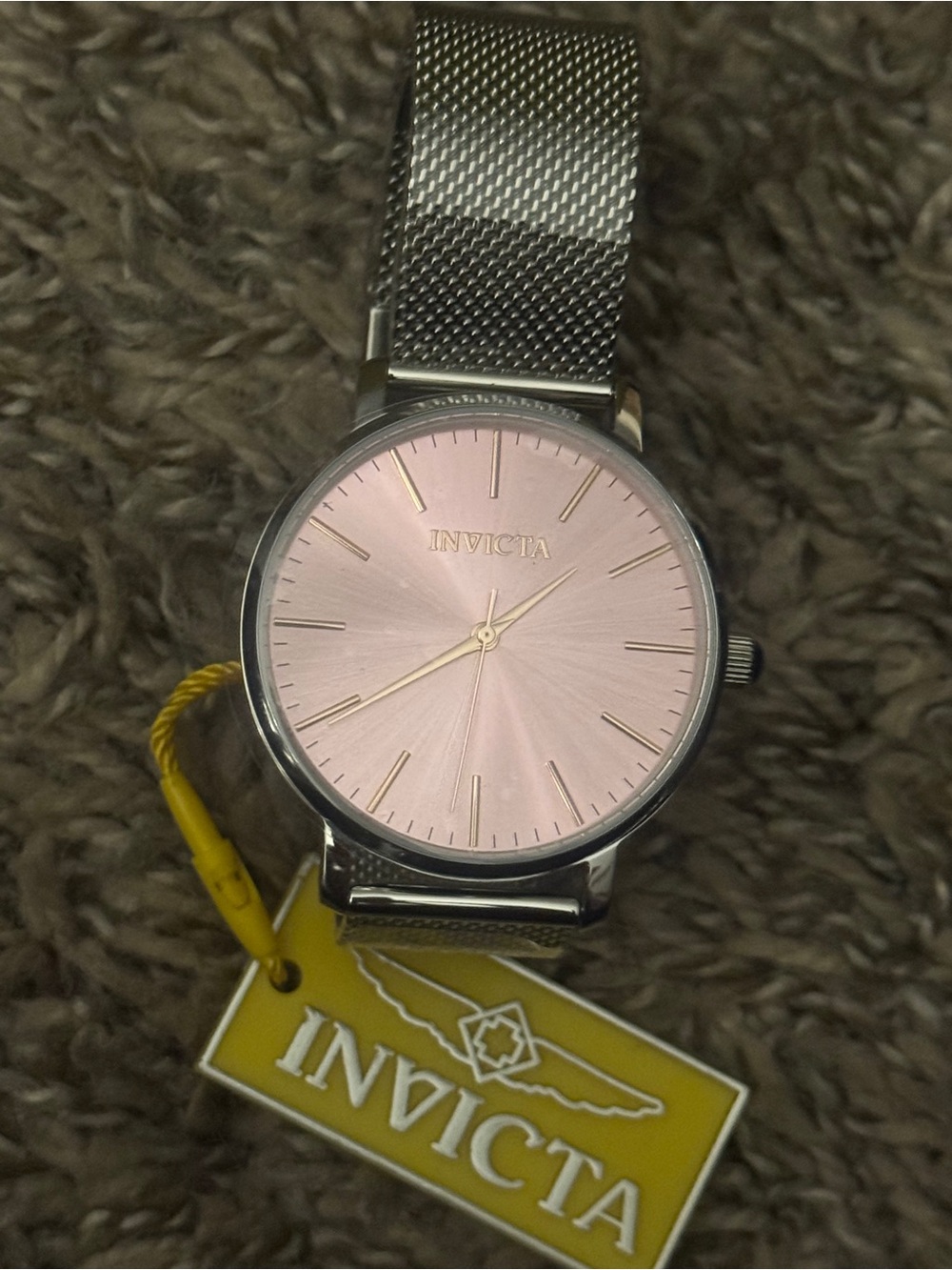 Invicta Womens Silver Mesh Watch with Rose Gold Dial - Picture 3 of 11
